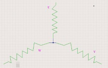 圖為星形連接的UVW連接圖